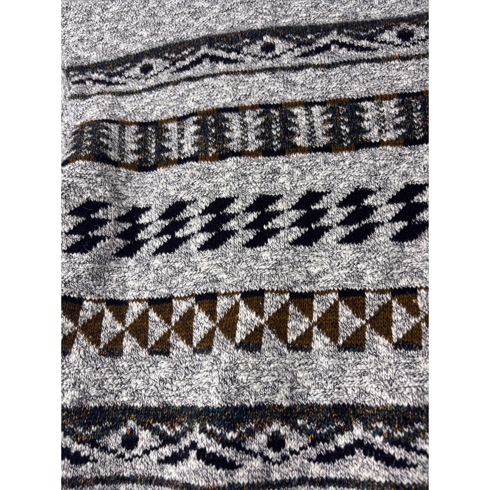 Lavane Sweater Mens XL Gray vintage Geometric grandpa Crewneck USA Made - Picture 8 of 9